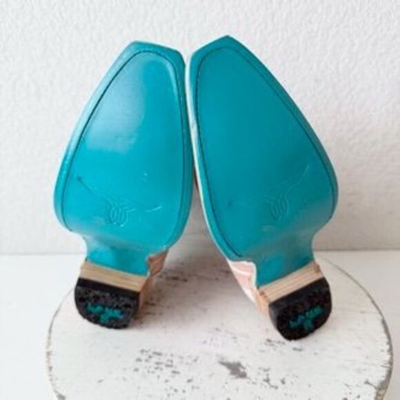 Lane CHASE THE WIND Womens Cowboy Bootie 6 Western Pink White Cowgirl Boots - Picture 8 of 11